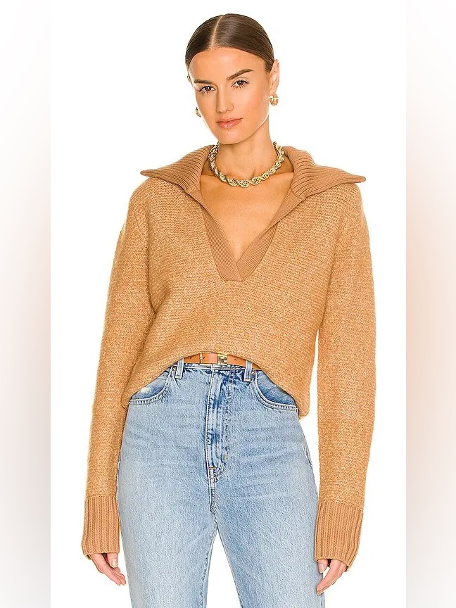 Veronica Beard Brogan Sweater In Camel Size Xs